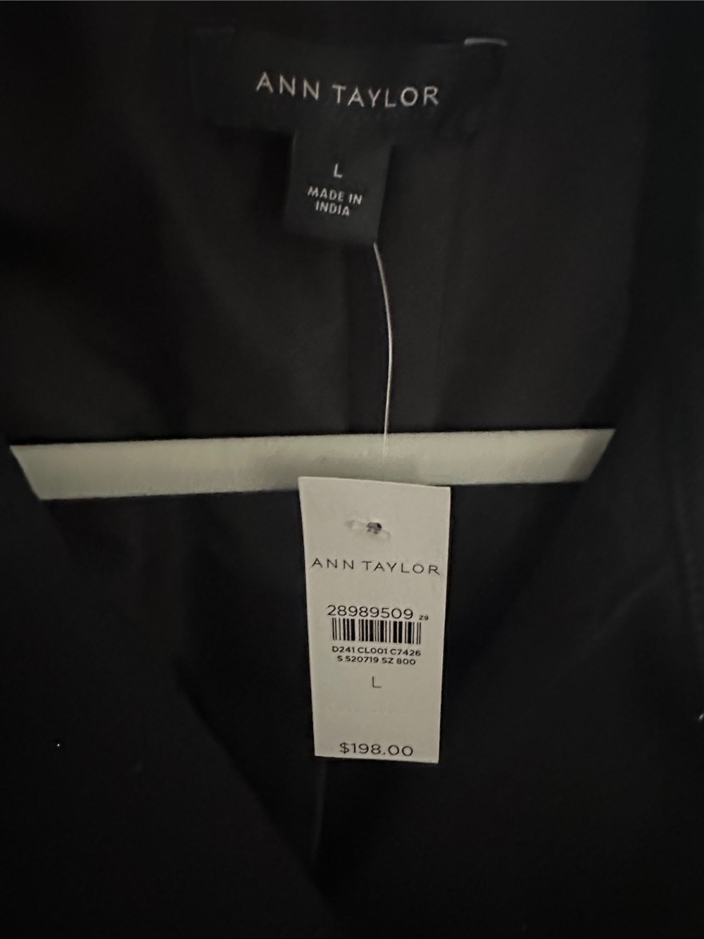 Ann Taylor Beige Trench Coat with Black Lapel - Picture 6 of 7